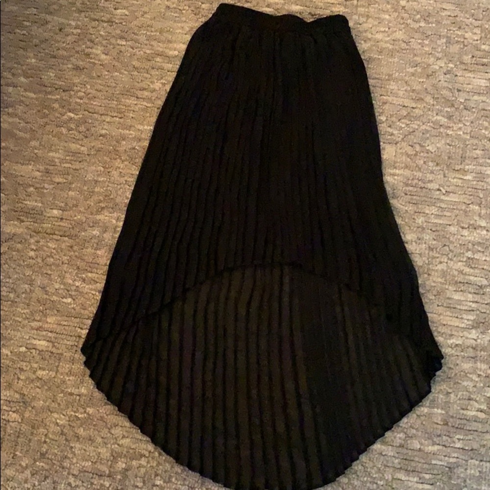 LUSH Pleated Chiffon High Low Skirt